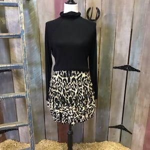 Cute ruffled animal print skirt